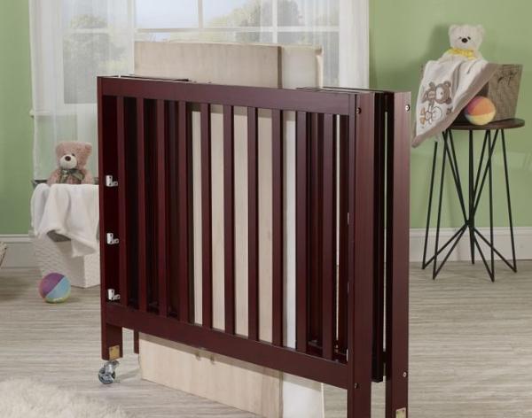 Orbelle Roxy Mini Portable Folding Baby Crib with Adjustable Height Wheels
