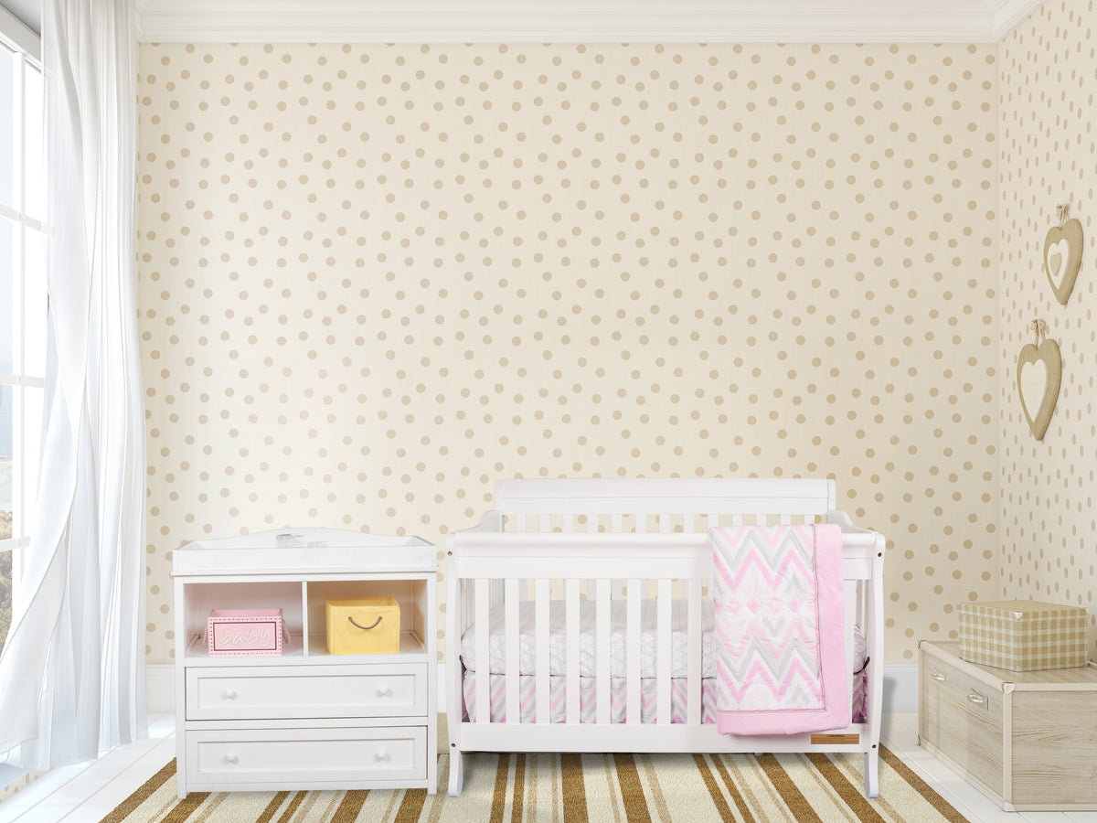 Alice Solid Wood 4 in 1 Convertible Baby Crib with Toddler Guardrail and Adjustable Mattress Height
