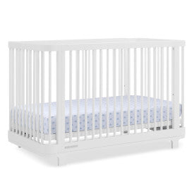 Nest 4 In 1 Convertible Baby Crib with Rounded Design and Adjustable Mattress Height