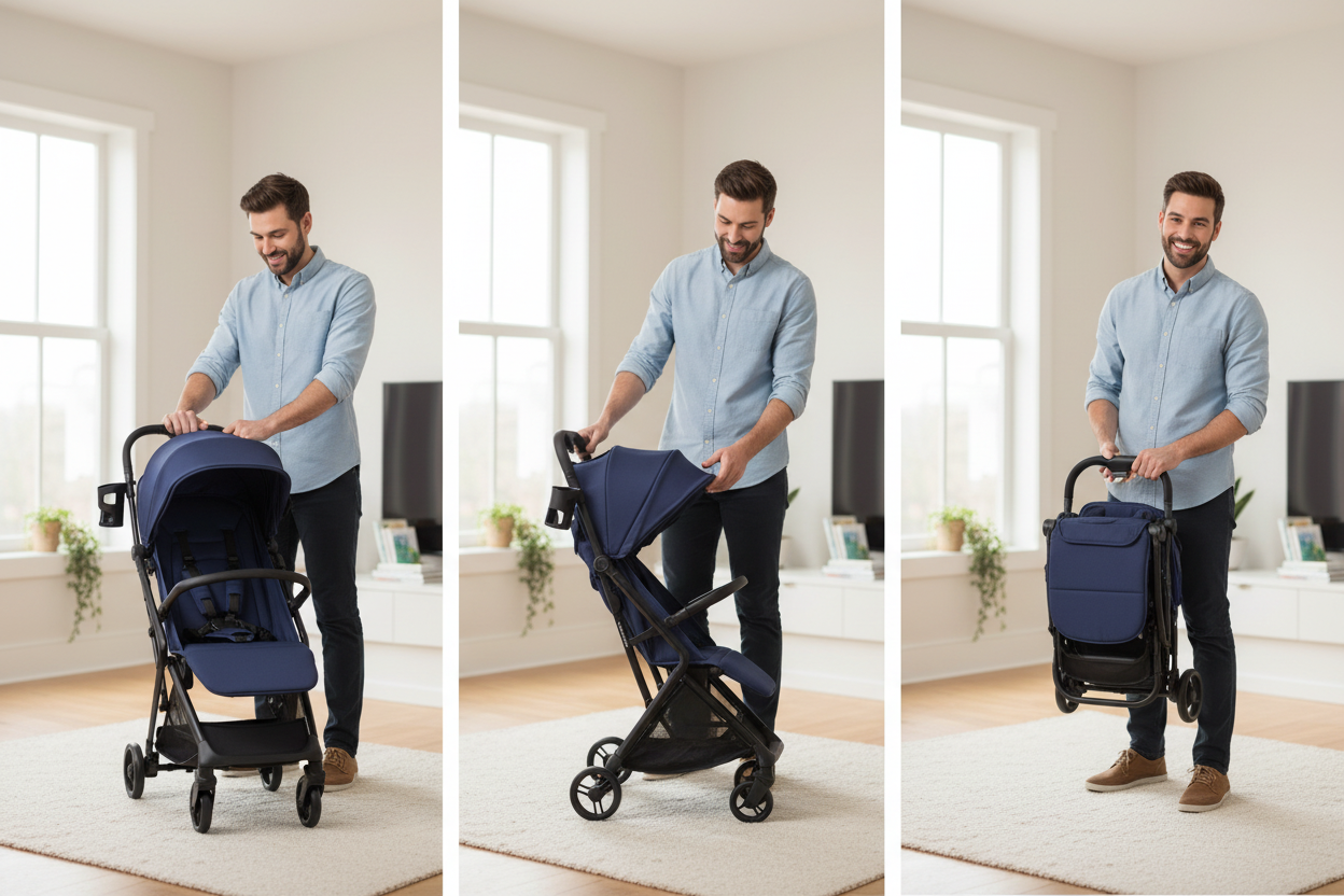 Icon Ultra Compact Lightweight Travel Stroller with One Hand Fold and Recline
