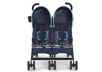 LX Lightweight Side-by-Side Double Baby Stroller with Recline and Canopy