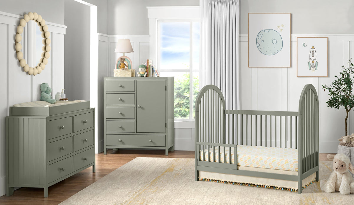 Soho Baby Everlee 3-in-1 Island Crib Toddler Bed Guard Rail