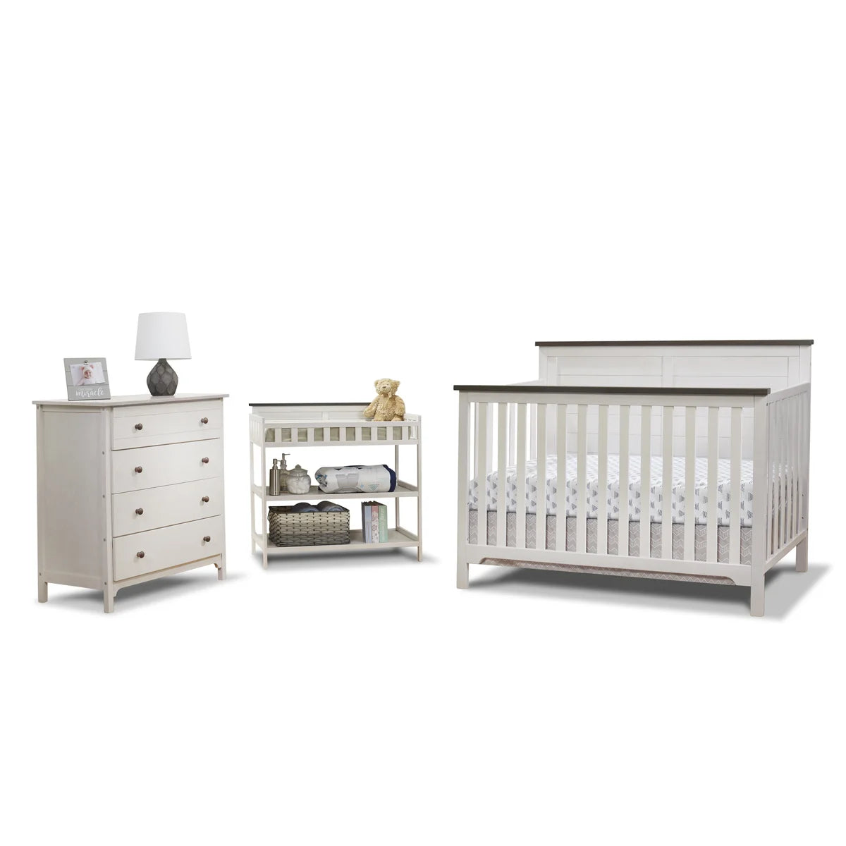 Sorelle Farmhouse Complete 3-Piece Convertible Nursery Set