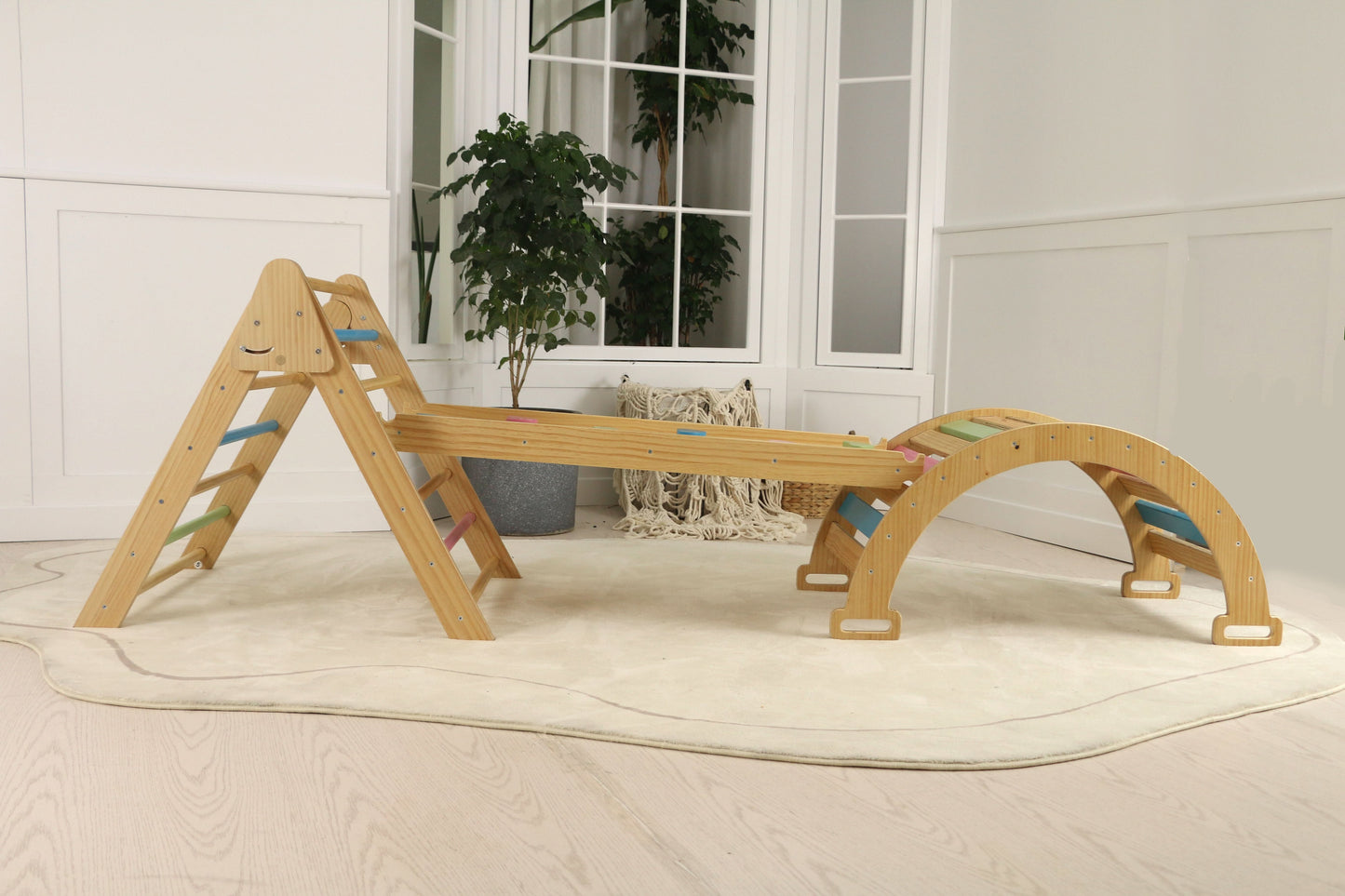 Hazel | Pikler Triangle, Slide & Rocker Set - Natural