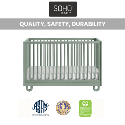 Soho Baby Meridian 3-in-1 Convertible Crib with Arched Slats