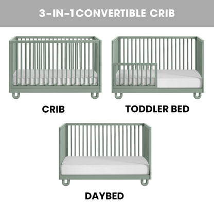 Soho Baby Meridian 3-in-1 Convertible Crib with Arched Slats