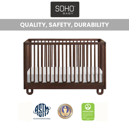 Soho Baby Meridian 3-in-1 Convertible Crib with Arched Slats