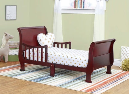Orbelle Classic Solid Wood Sleigh Toddler Bed With Safety Rails