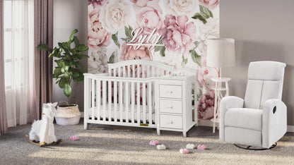 Kali II Nursery 4-in-1 Convertible Crib with Built-In Changer & Storage Drawer