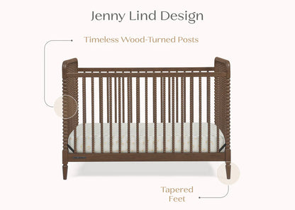 Saint 4-in-1 Convertible Crib - Timeless Jenny Lind Style, Converts to Toddler Bed