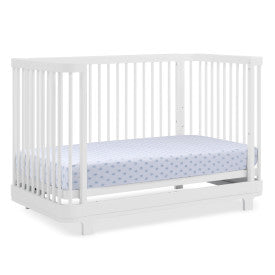 Nest 4 In 1 Convertible Baby Crib with Rounded Design and Adjustable Mattress Height