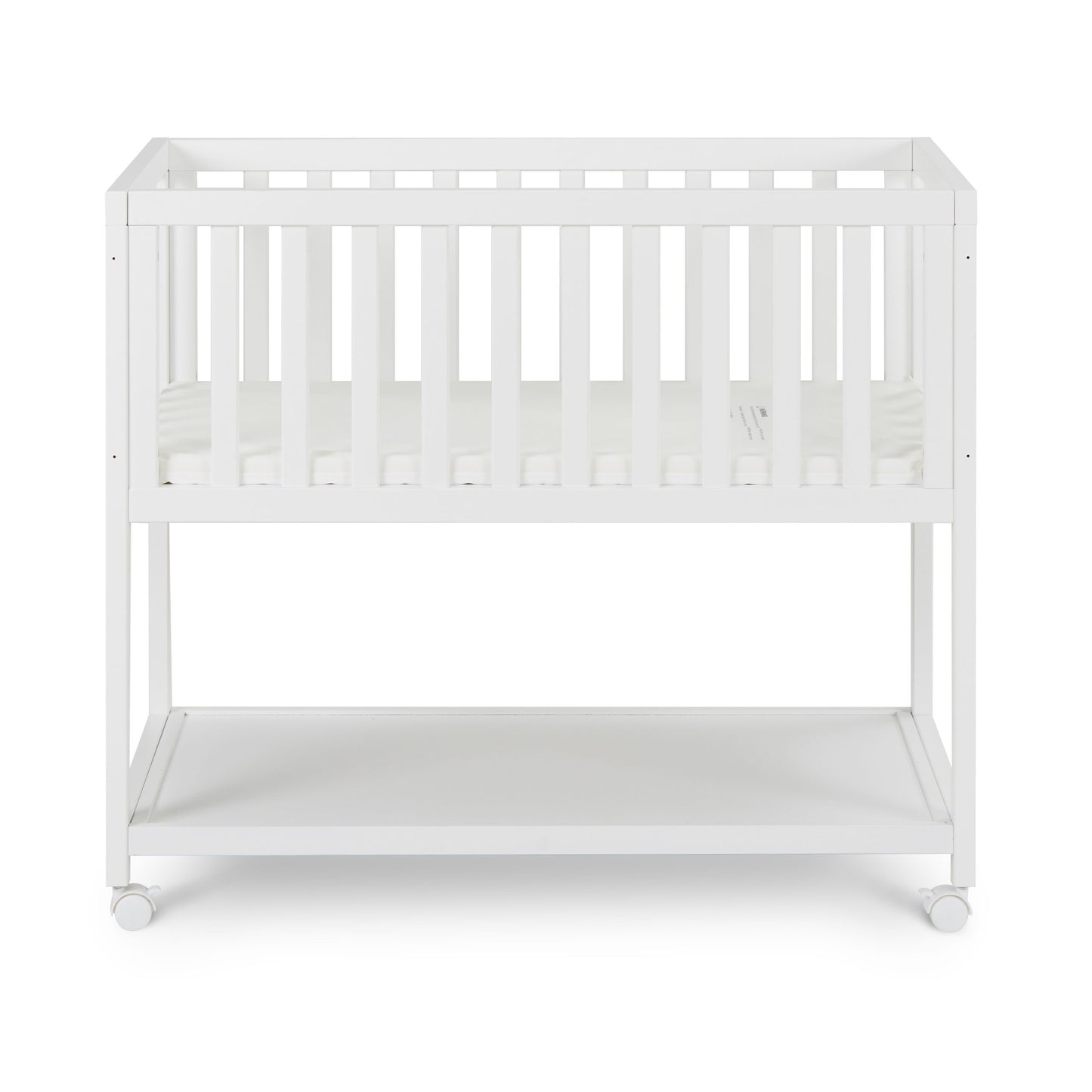 Mila Portable Wooden Baby Bassinet with Wheels and Storage Shelf
