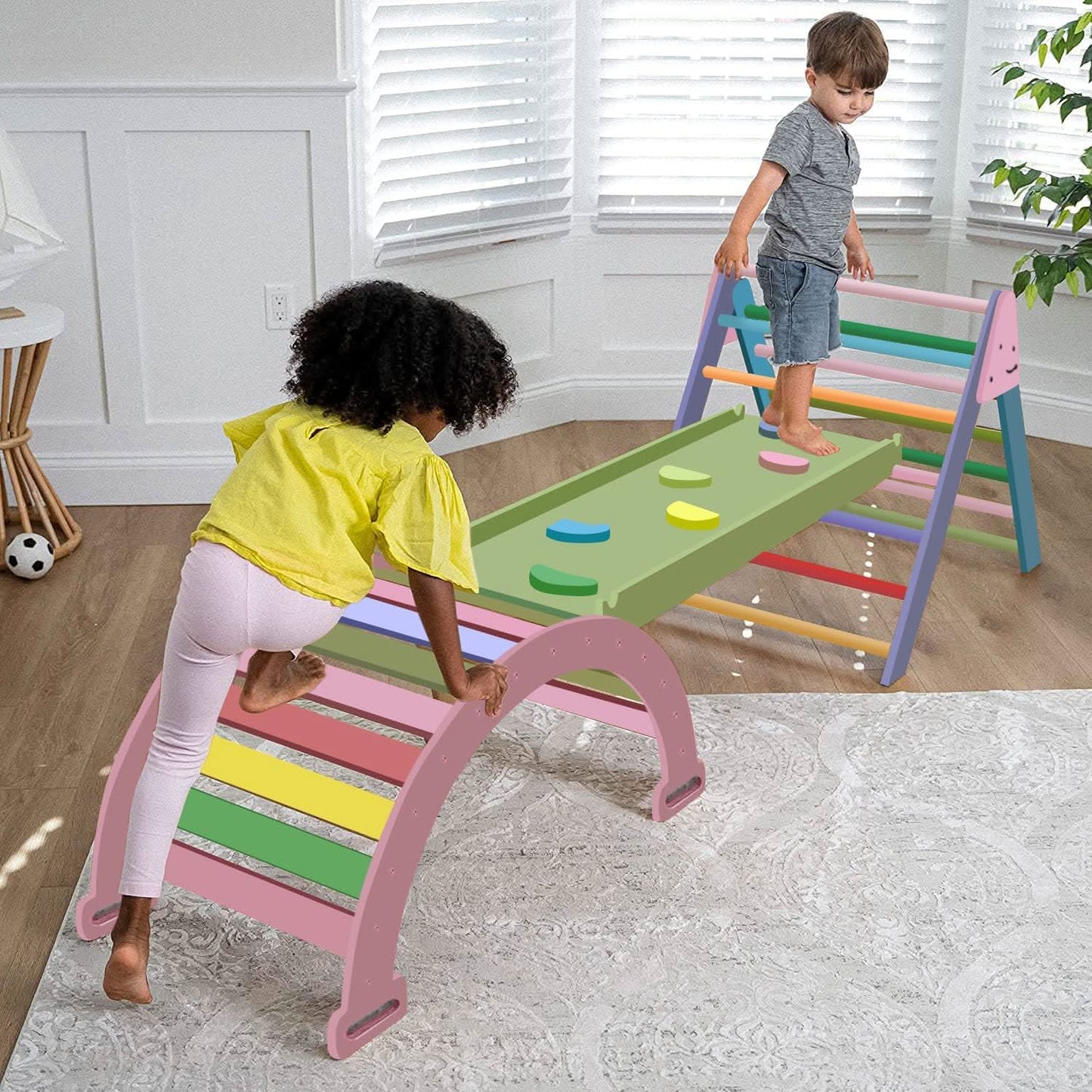 Hazel | Pikler Triangle, Slide & Rocker Set - Natural