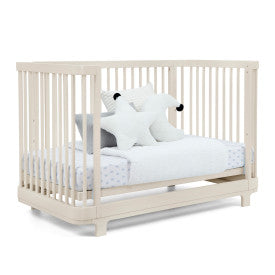 Nest 4 In 1 Convertible Baby Crib with Rounded Design and Adjustable Mattress Height