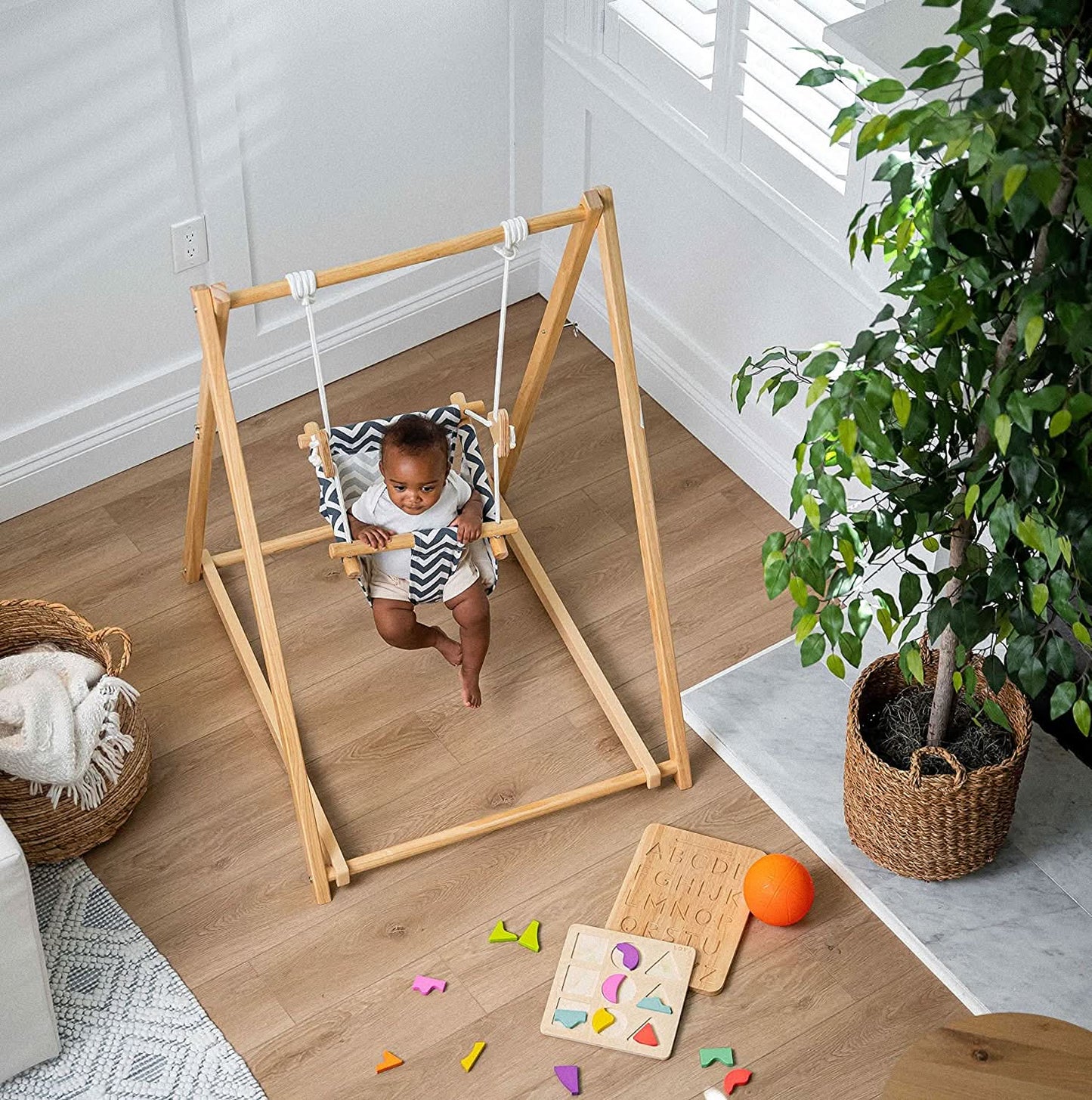 Spruce | Foldable Baby Swing - Gray