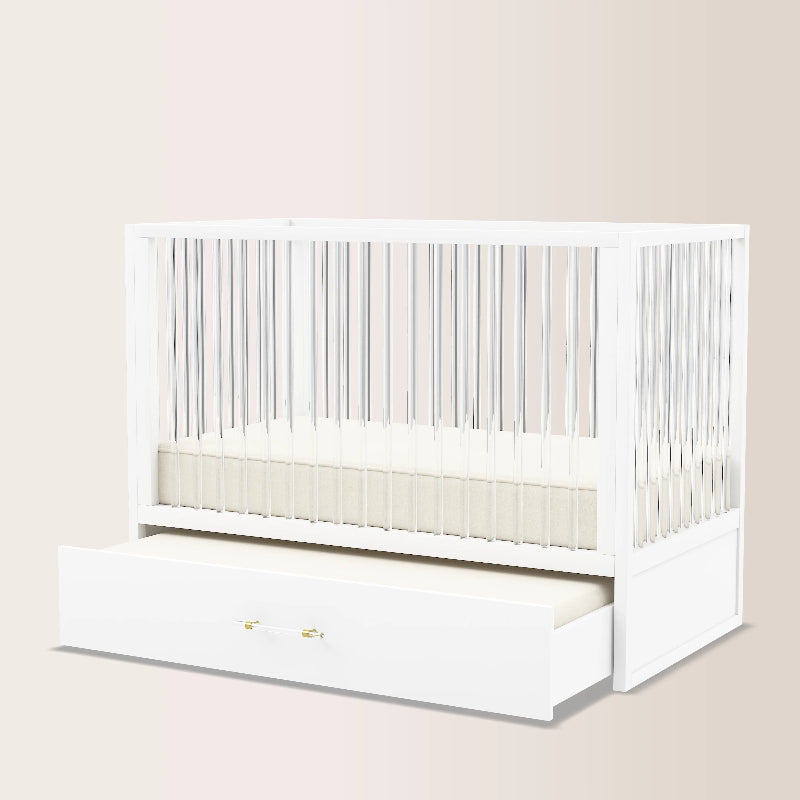 HushCrib 4-in-1 Classic Convertible Baby Crib with Storage Trundle