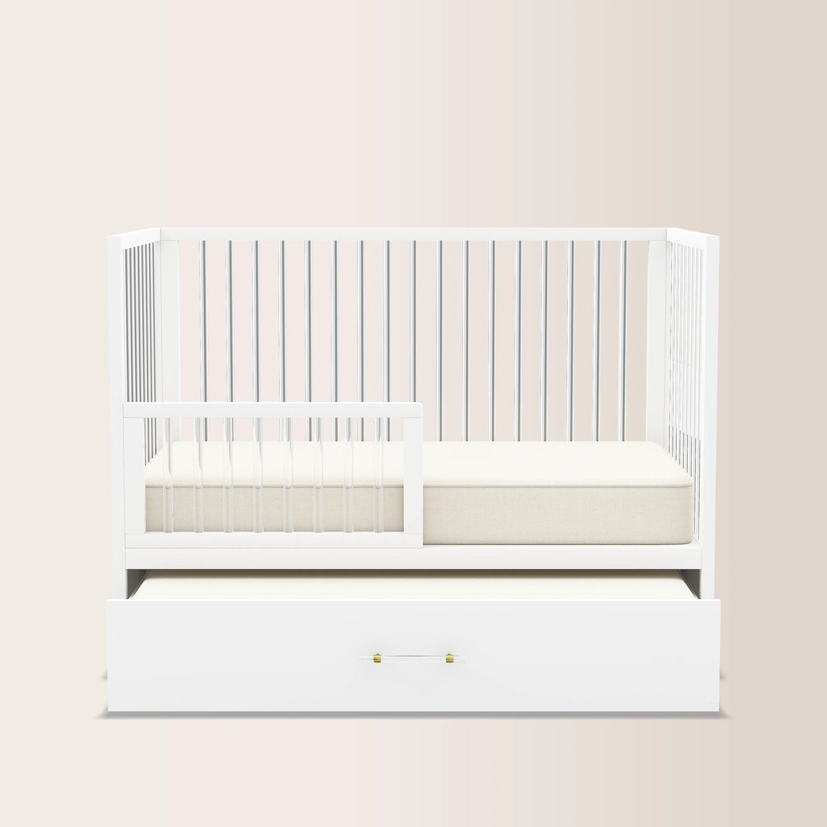 HushCrib 4-in-1 Classic Convertible Baby Crib with Storage Trundle