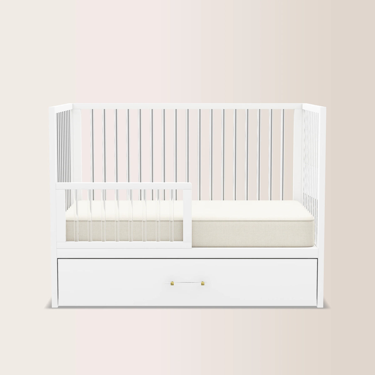 HushCrib 4-in-1 Classic Convertible Baby Crib with Storage Trundle