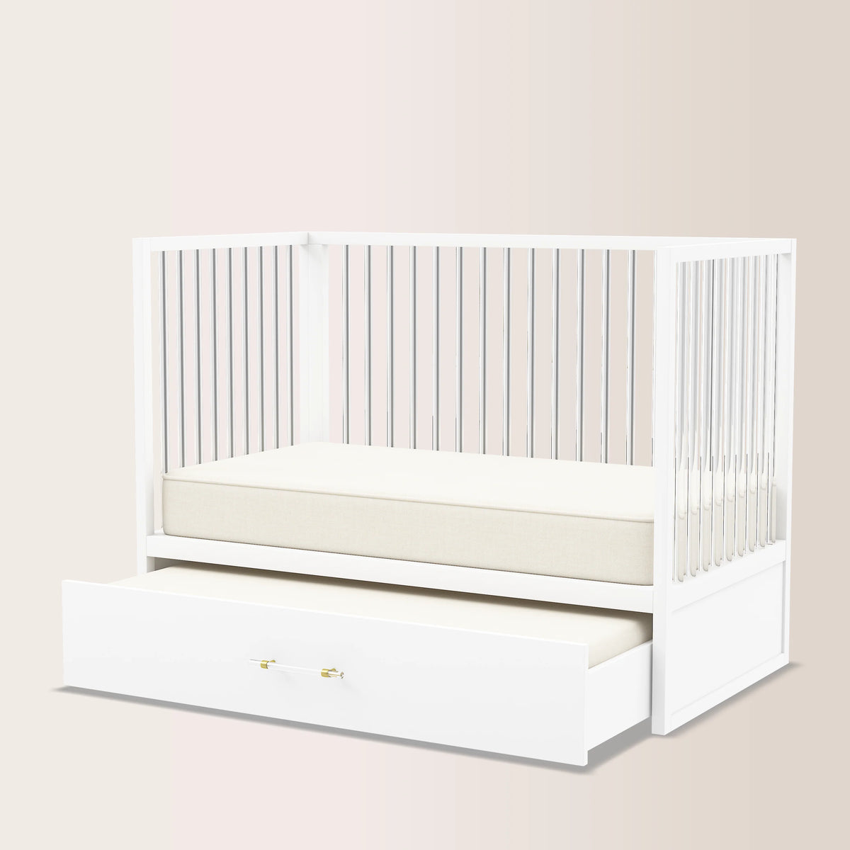 HushCrib 4-in-1 Classic Convertible Baby Crib with Storage Trundle