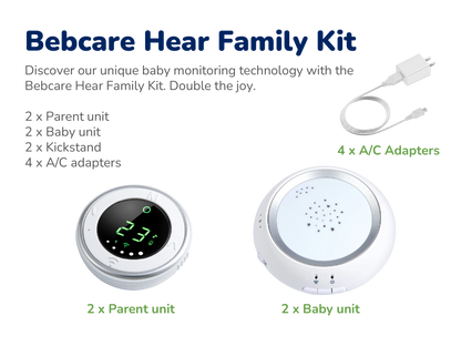 Bebcare Hear Digital Audio Baby Monitor Family Kit Two Units Ultra-Clear