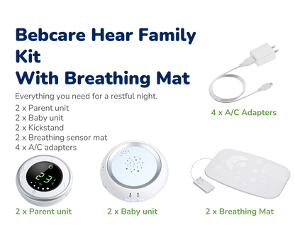 Bebcare Hear Digital Audio Baby Monitor Family Kit Two Units Ultra-Clear