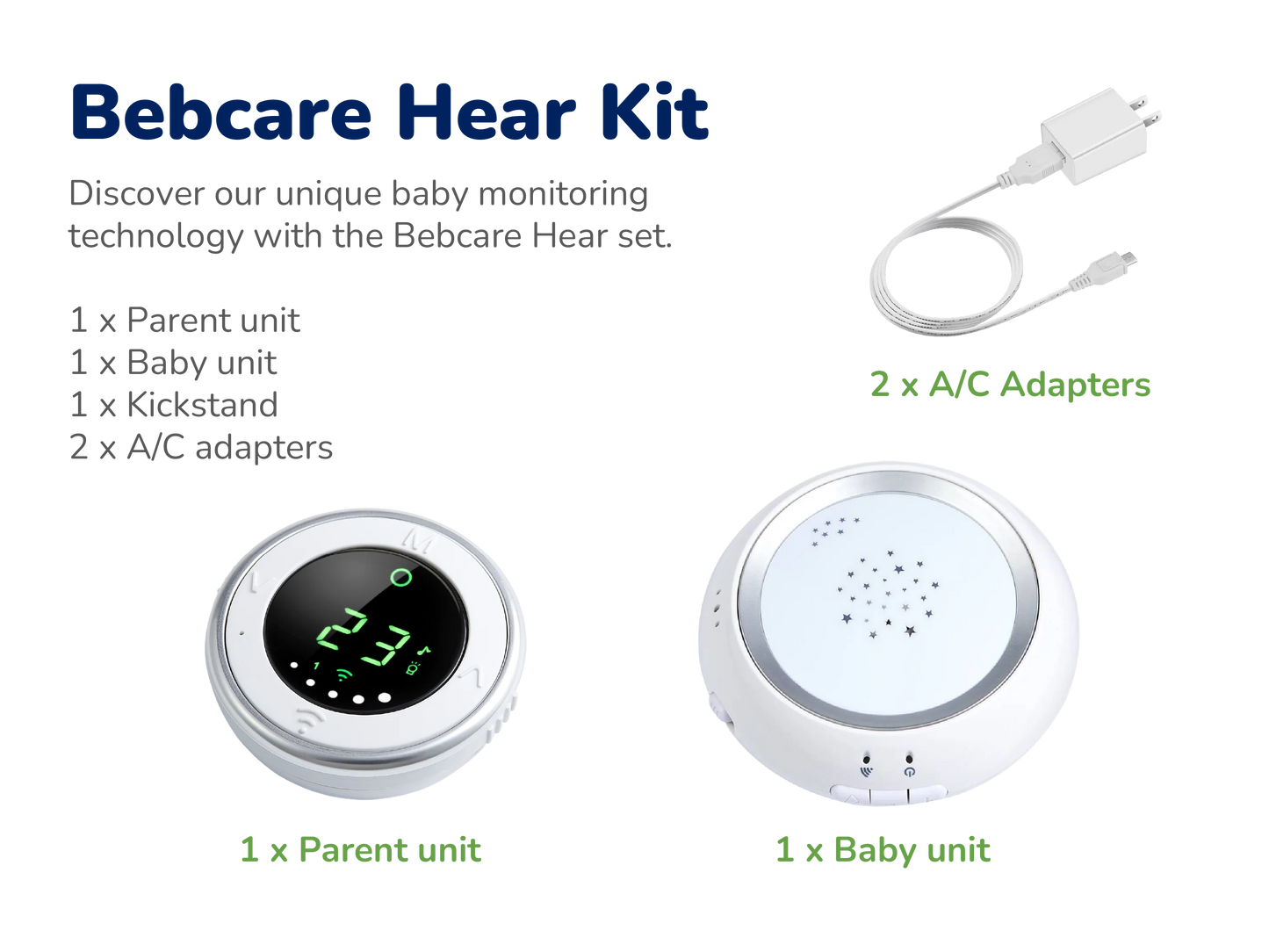 Bebcare Ultra Low EMF Hear Audio Baby Monitor for Home Safety