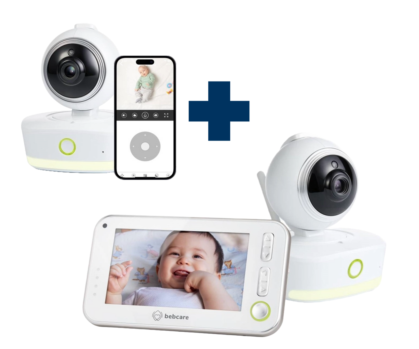 Bebcare Motion Baby Monitor and Bebcare IQ Camera Gift Set for Ultimate Baby Monitoring HD Night Vision Two-Way Audio
