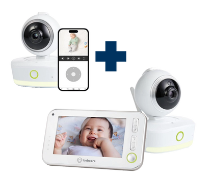 Bebcare Motion Baby Monitor and Bebcare IQ Camera Gift Set for Ultimate Baby Monitoring HD Night Vision Two-Way Audio