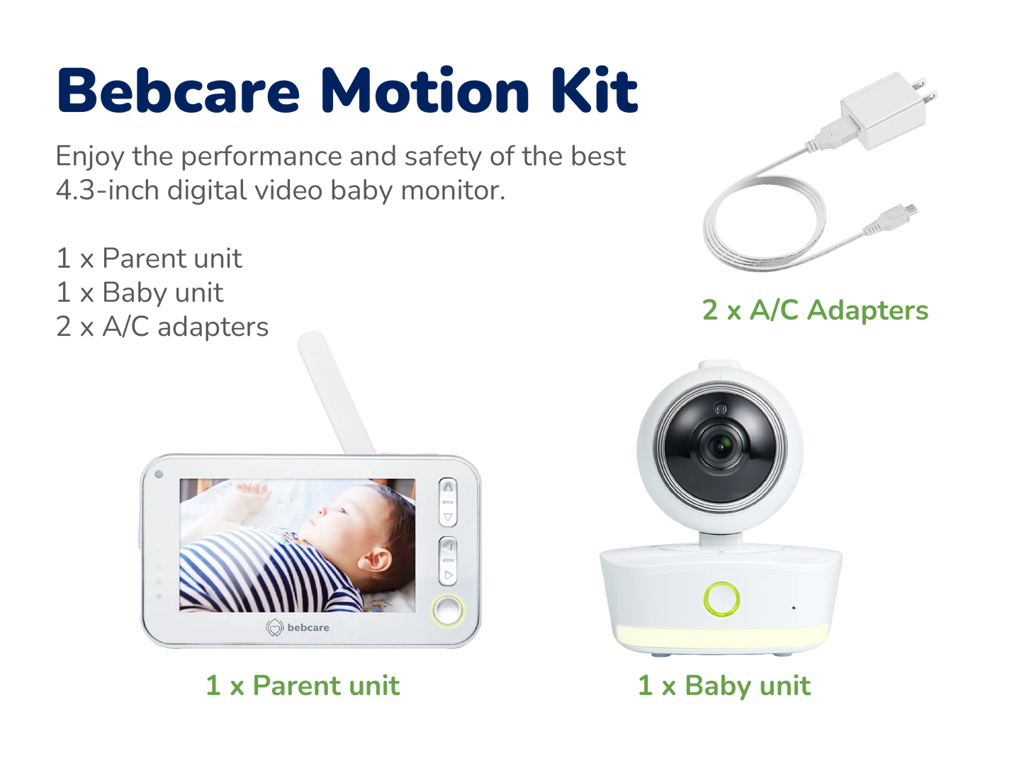 Bebcare Motion Video Baby Monitor with Expandable Dual Camera Support