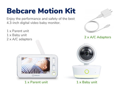 Bebcare Motion Baby Monitor and Bebcare IQ Camera Gift Set for Ultimate Baby Monitoring HD Night Vision Two-Way Audio