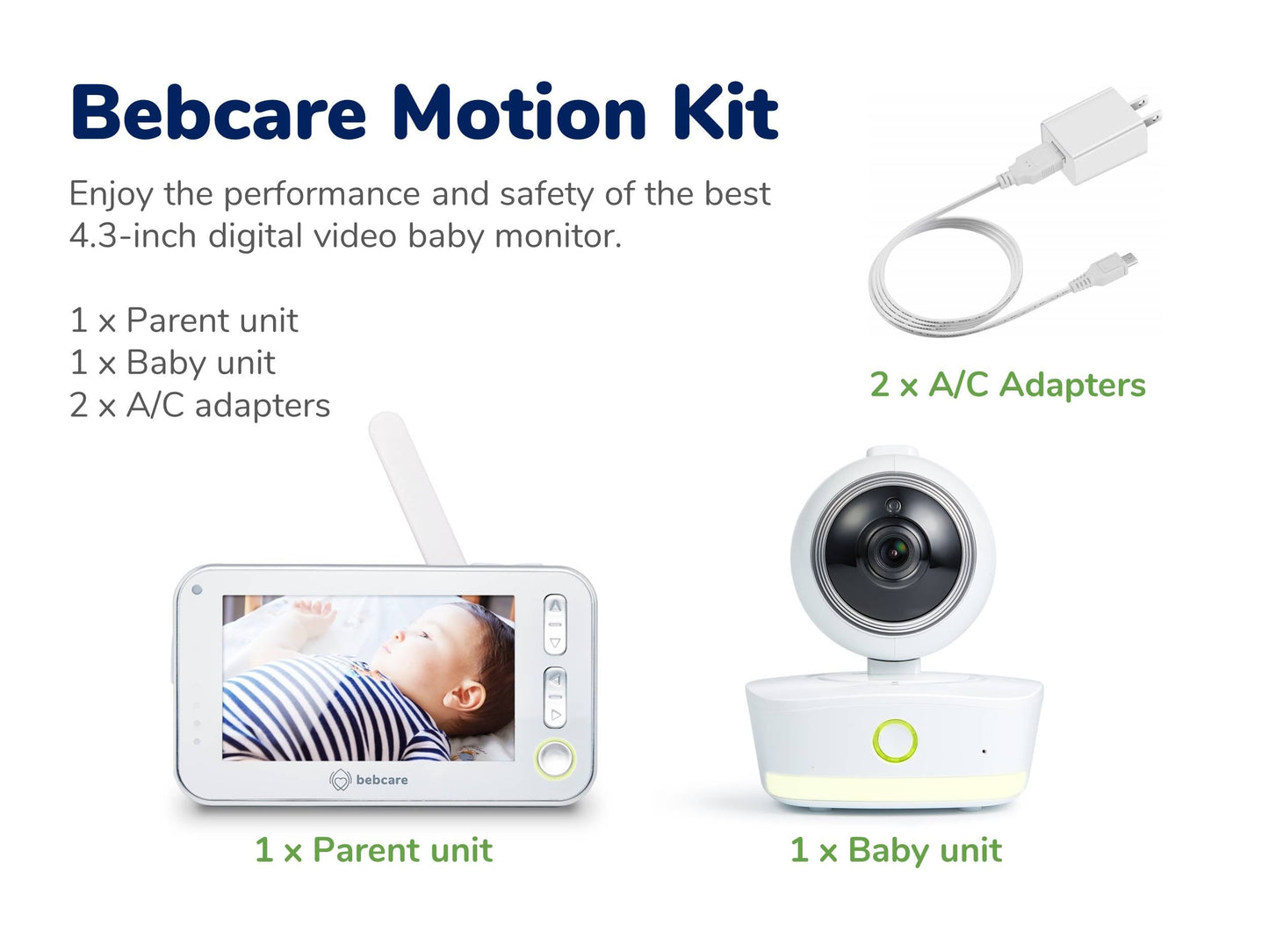 Bebcare Motion Baby Monitor and Portable Air Purifier Nursery Bundle