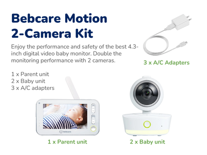 Bebcare Motion Twin Camera Baby Monitor with Free Portable Night Light