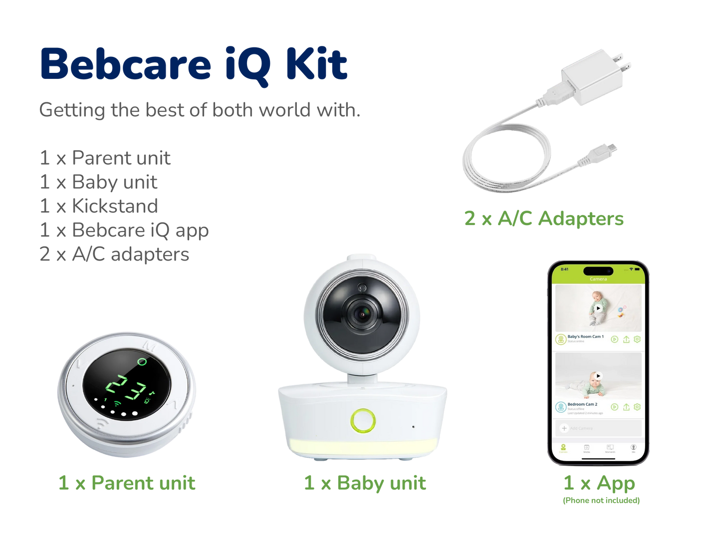 Bebcare iQ Smart WiFi Baby Monitor with Ultra Low Radiation HD Video