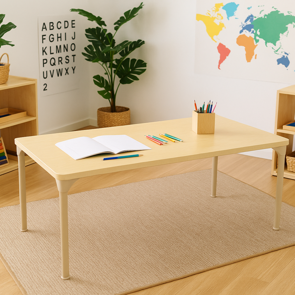 Rectangular Adjustable Kids Table – 13" to 17" Height | Toddler & Preschool Classroom Activity Table