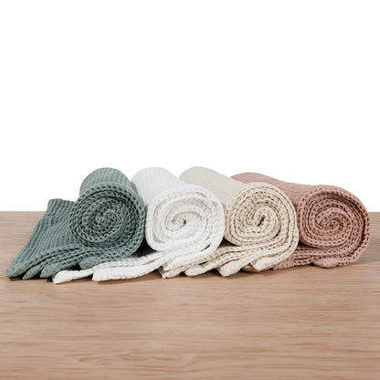 Organic Waffle Cotton Baby Blanket Soft Breathable Nursery Essential