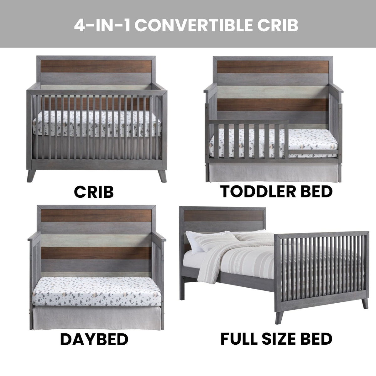Soho Baby Cascade 4-in-1 Convertible Crib