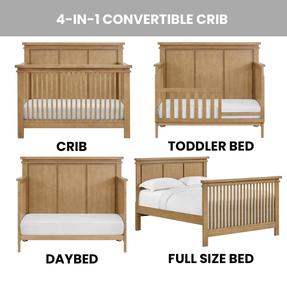 Soho Baby Mystic 4-in-1 Convertible Crib with GREENGUARD Gold Certification