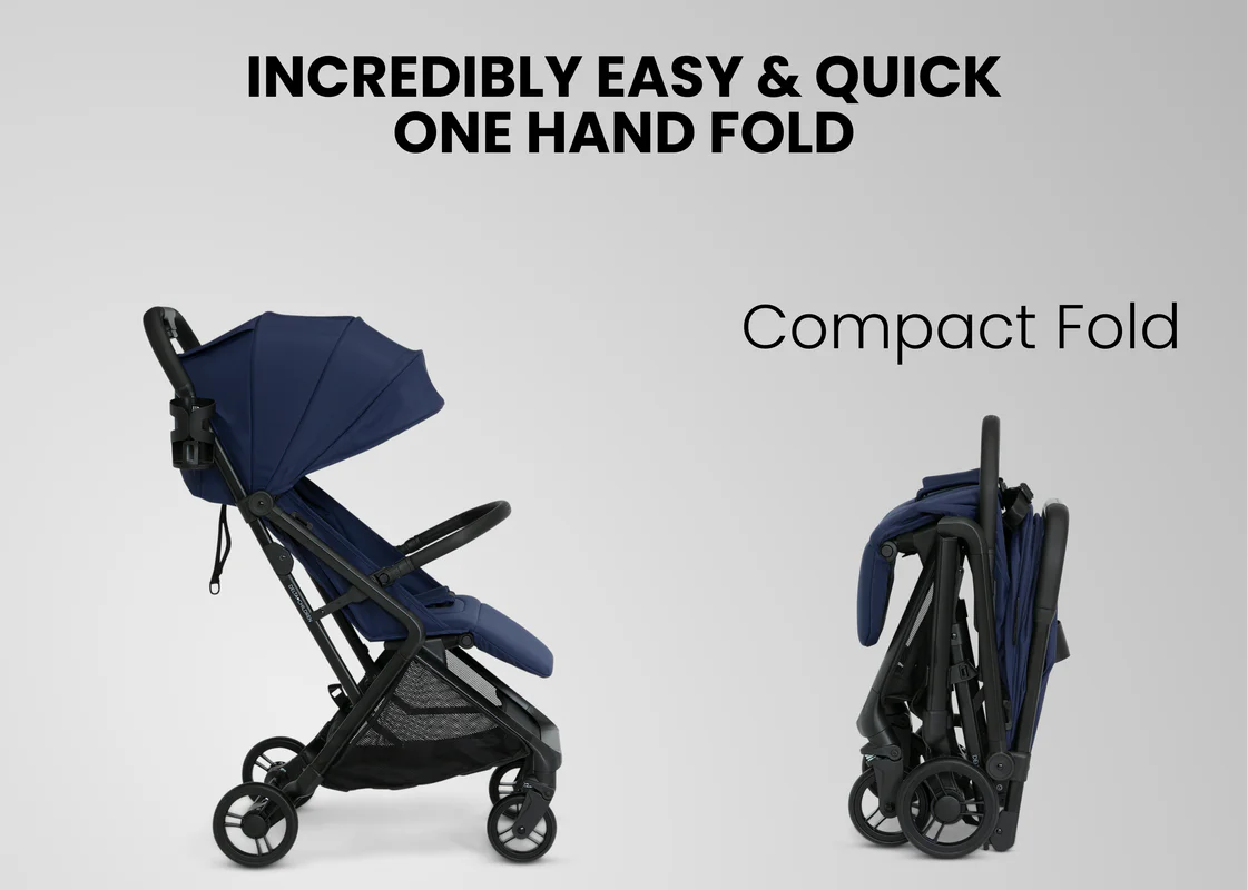 Icon Ultra Compact Lightweight Travel Stroller with One Hand Fold and Recline