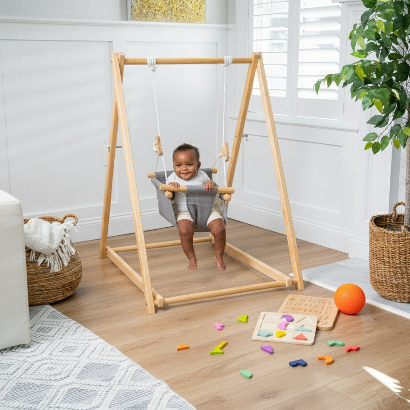 Spruce | Foldable Baby Swing - Blue Wave