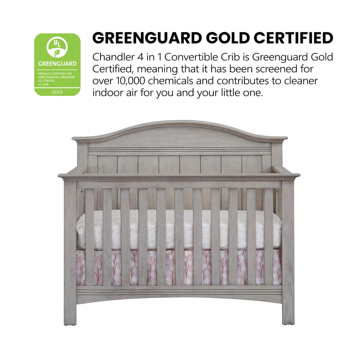 Soho Baby Chandler 4-in-1 Convertible Crib with GREENGUARD Gold Certification
