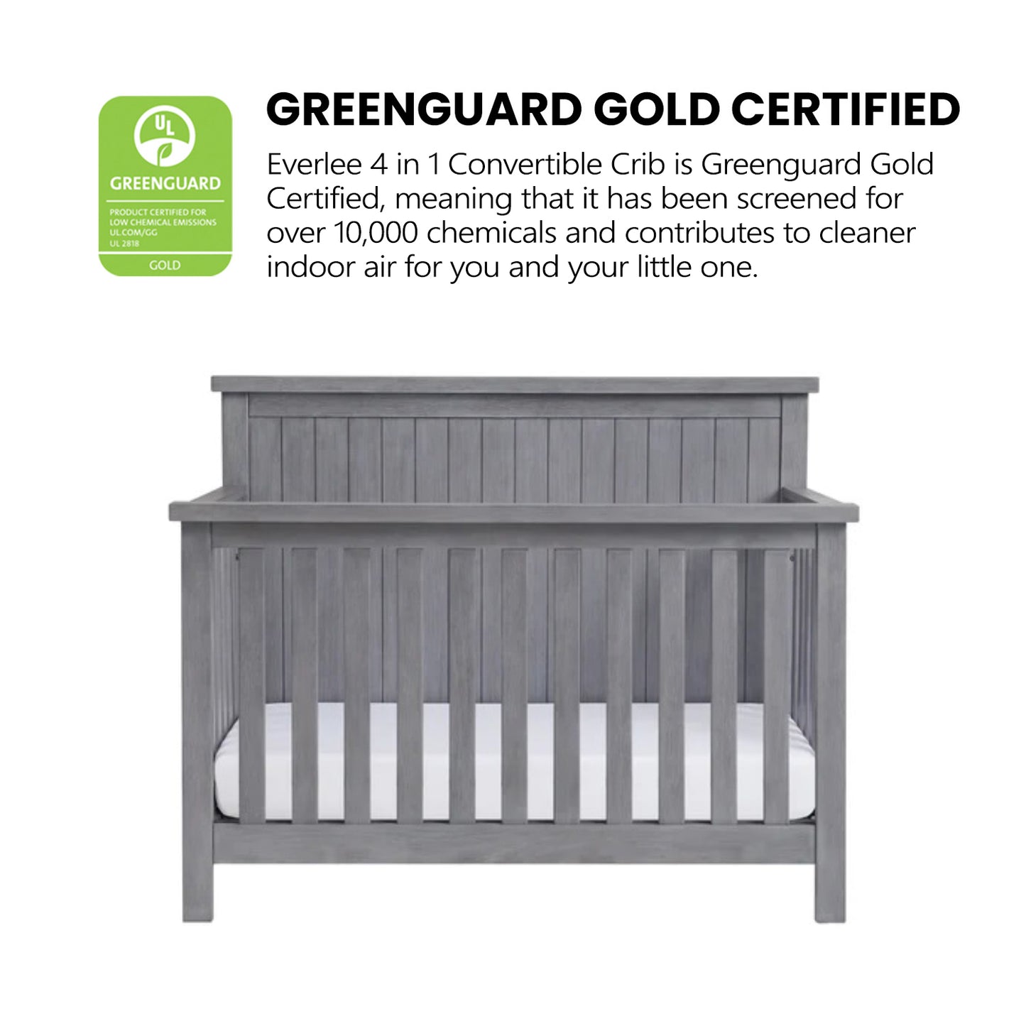 Soho Baby Everlee 4-in-1 Convertible Crib with GREENGUARD Gold Certification