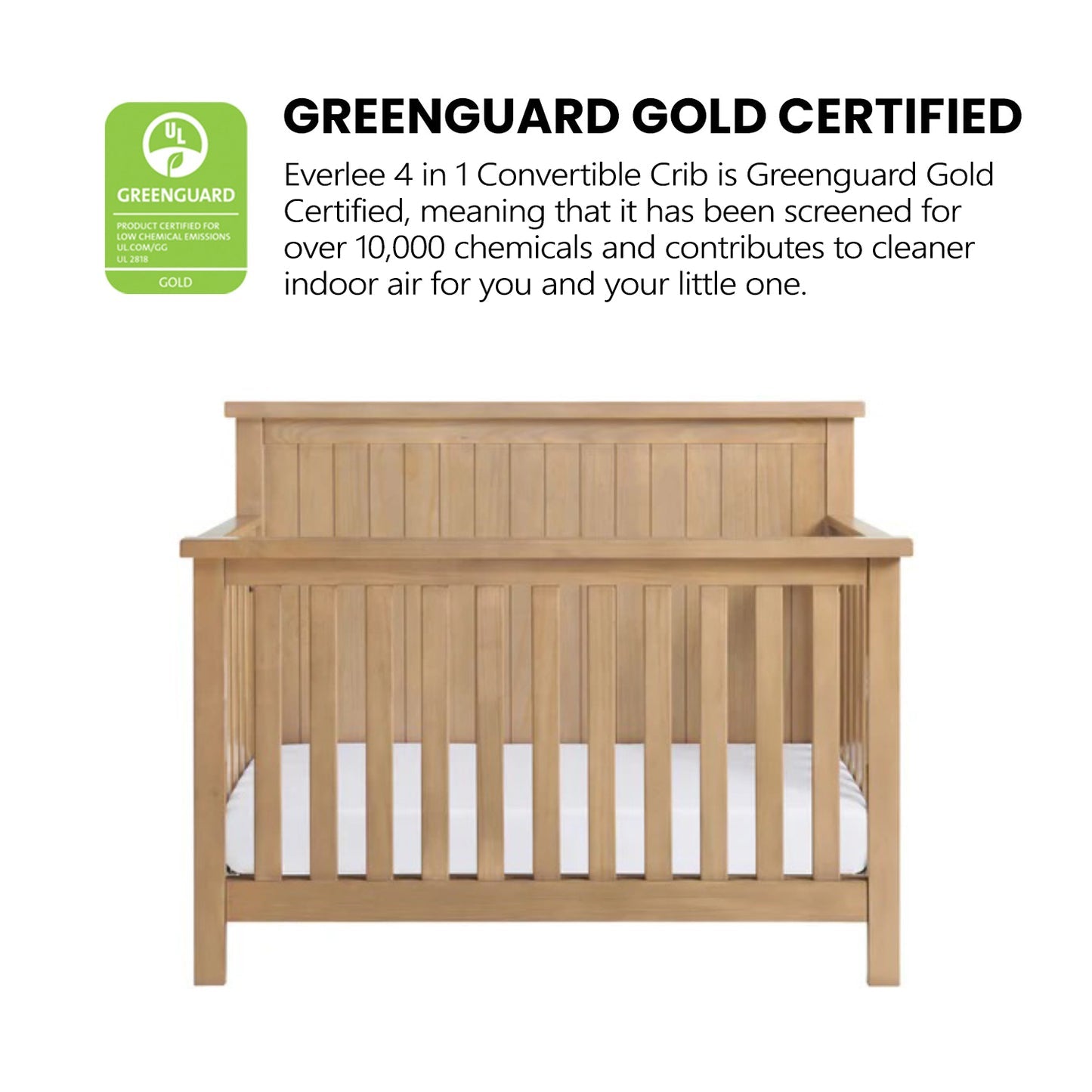 Soho Baby Everlee 4-in-1 Convertible Crib with GREENGUARD Gold Certification