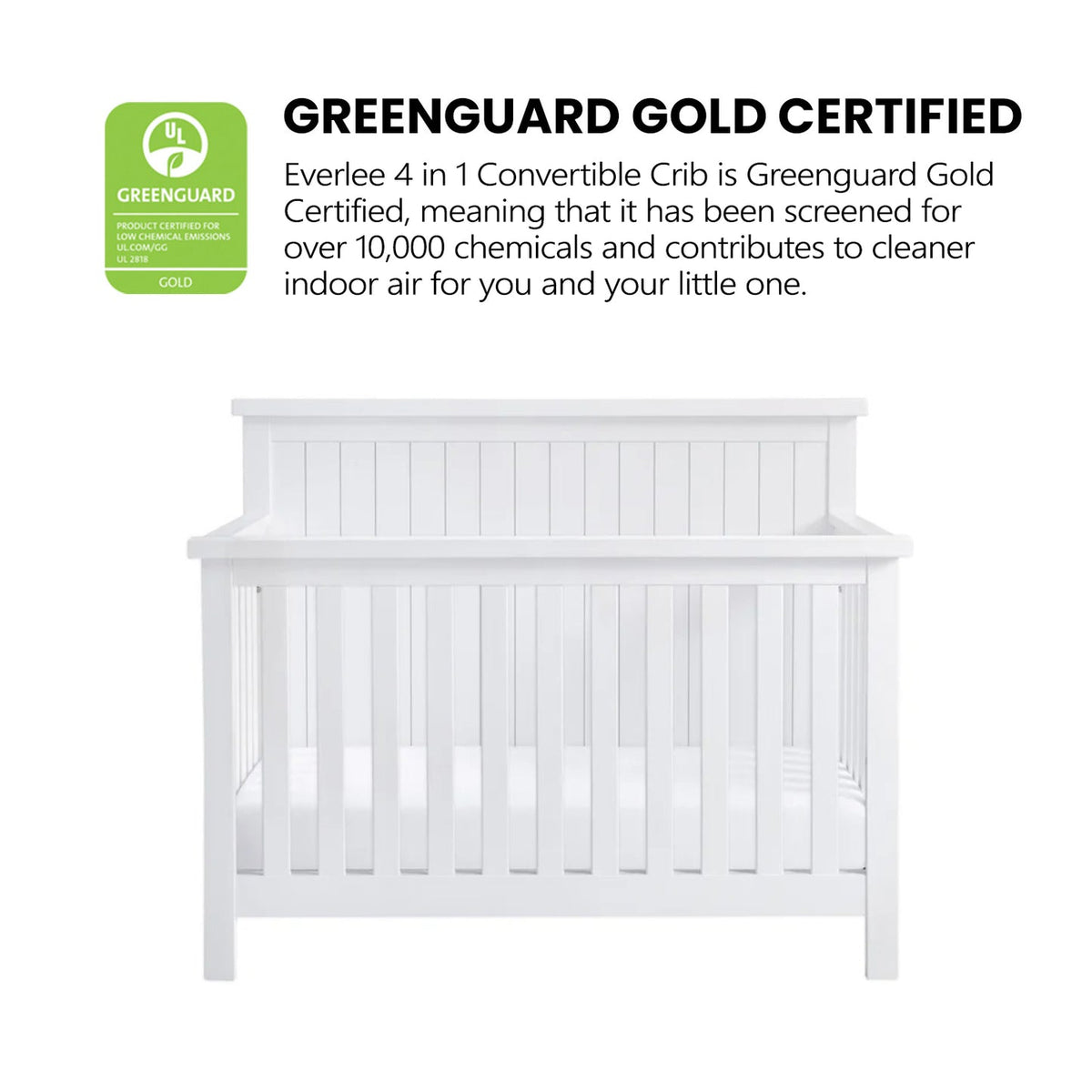 Soho Baby Everlee 4-in-1 Convertible Crib with GREENGUARD Gold Certification