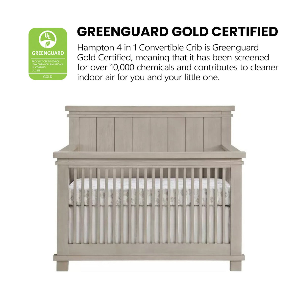 Soho Baby Hampton 4-in-1 Convertible Crib – Classic Nursery Design
