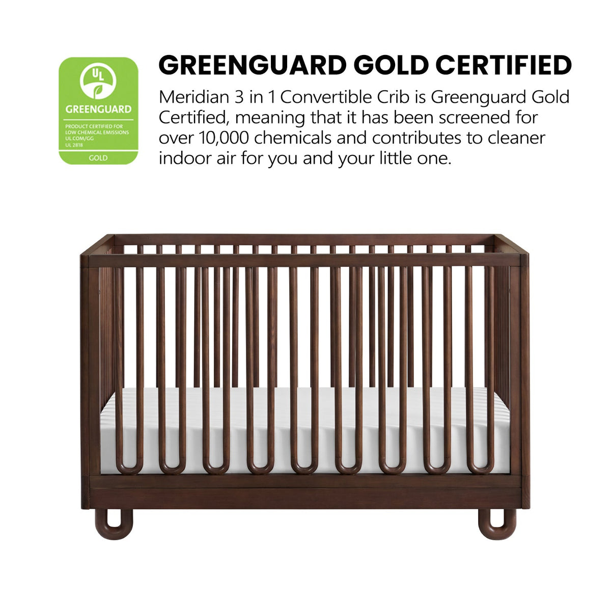 Soho Baby Meridian 3-in-1 Convertible Crib with Arched Slats