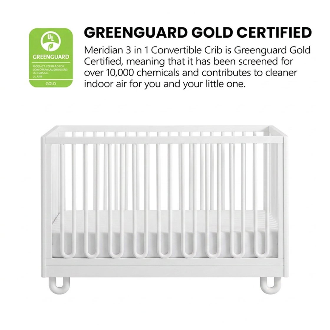 Soho Baby Meridian 3-in-1 Convertible Crib with Arched Slats
