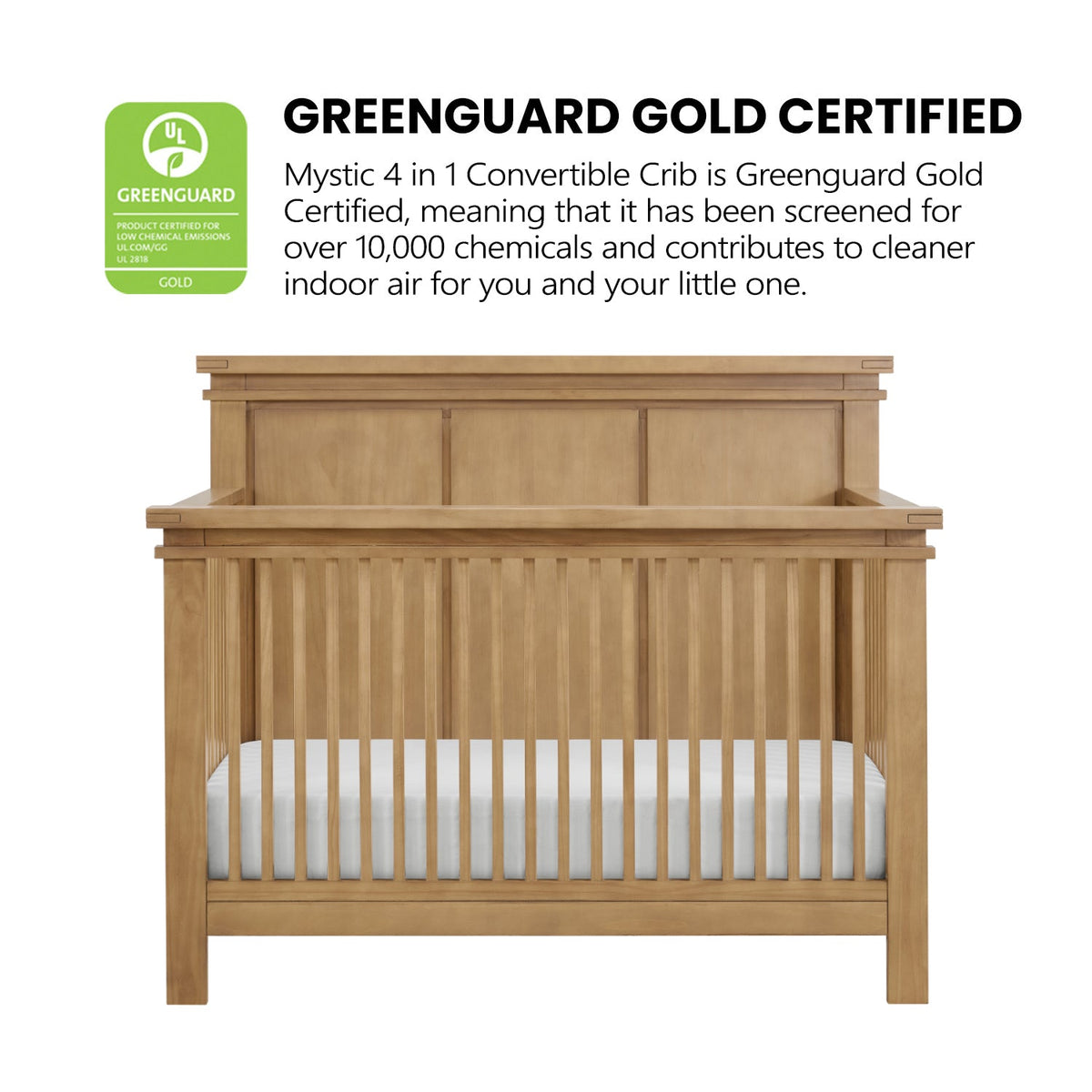 Soho Baby Mystic 4-in-1 Convertible Crib with GREENGUARD Gold Certification