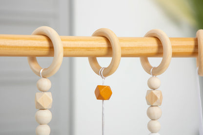 Lilac Wooden Baby Gym | Montessori Infant Play Gym with Hanging Toys