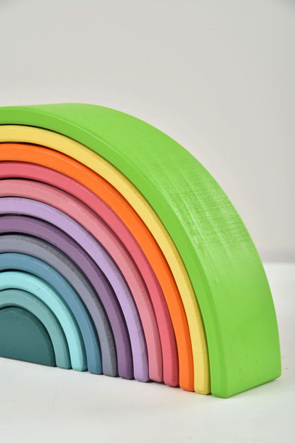 Wooden Rainbow Stacker Blocks
