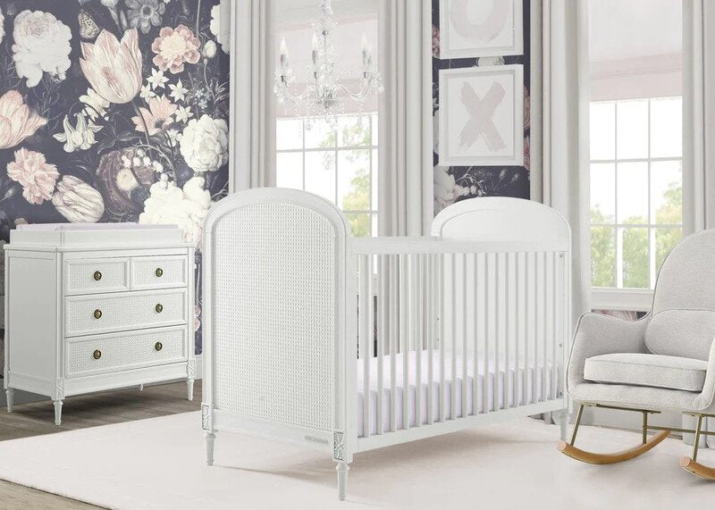 Madeline 4-in-1 Convertible Crib with Guardrail Classic Nursery Design